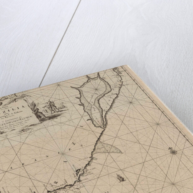 Sea chart of part of the coast of Brazil, Uruguay and Argentina by Johannes van Keulen I