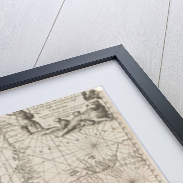 Sea chart a part of the coast of northern Canada and Greenland, with two compass roses by Jan Luyken