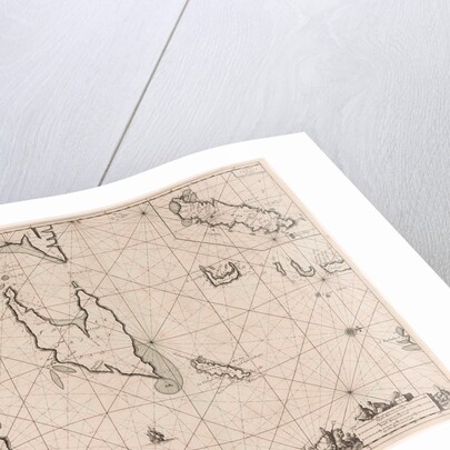 Sea chart of the Gulf of Paria to the mouth of the Orinoco river, Orinoquia, Venezuela by Johannes van Keulen I