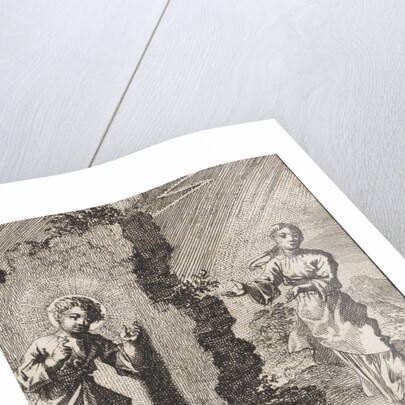 Christ knocking on a wall behind which stands the personified soul by Jan Luyken