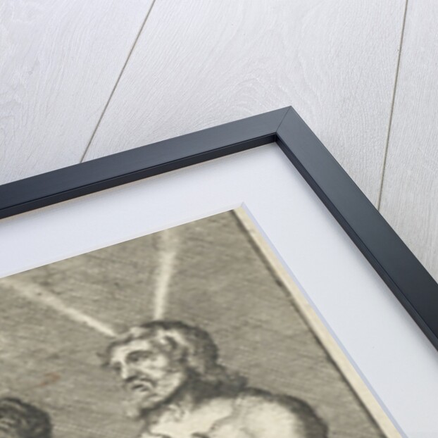 Moses and Aaron standing behind an altar by Willem Goeree