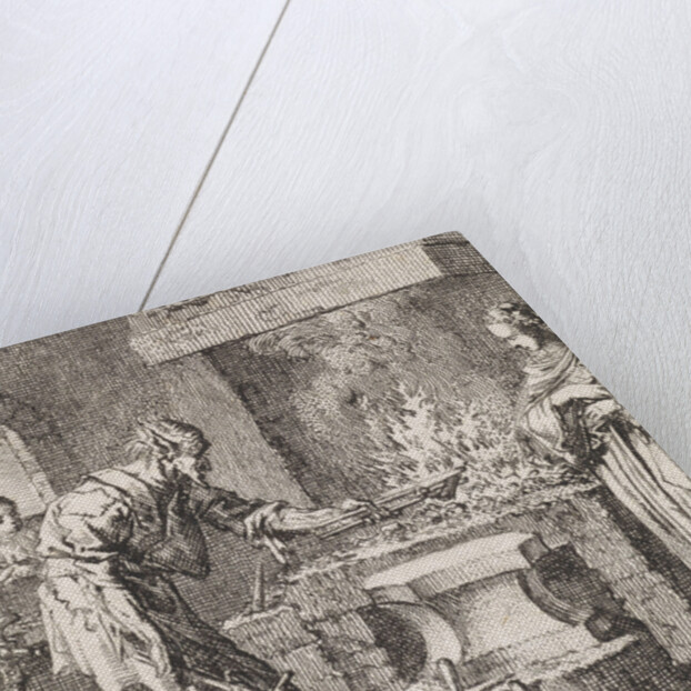 Lady World and the devil in a smithy by Jan Luyken