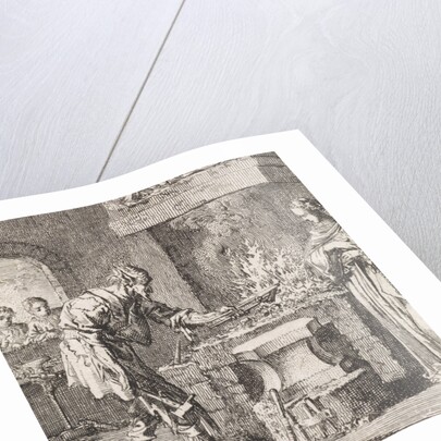 Lady World and the devil in a smithy by Jan Luyken