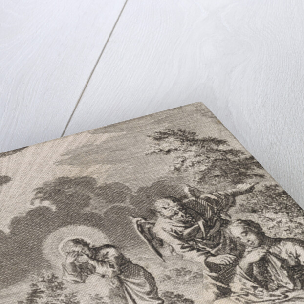 Devil asks the personified soul to leave Christ by Jan Luyken