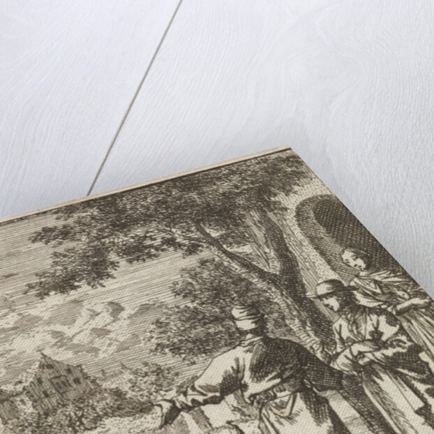 Two men witness a funeral passing by Cornelis van der Sys