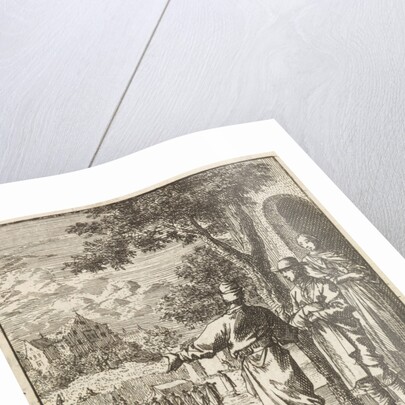 Two men witness a funeral passing by Cornelis van der Sys