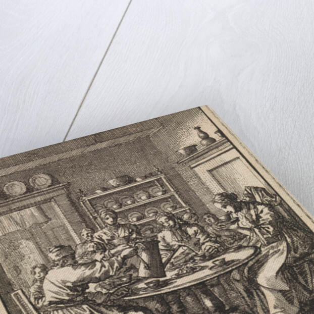 People sit at a table drinking coffee by Pieter Arentsz & Cornelis van der Sys II