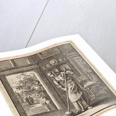 Woman sweeps the floor of a house by Pieter Arentsz & Cornelis van der Sys II