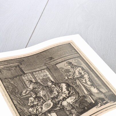 Man stokes the fire with a bellows by Pieter Arentsz & Cornelis van der Sys II