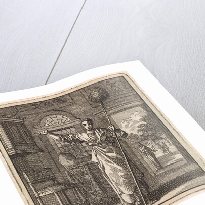 Woman holding a brush on a stick by Pieter Arentsz & Cornelis van der Sys II