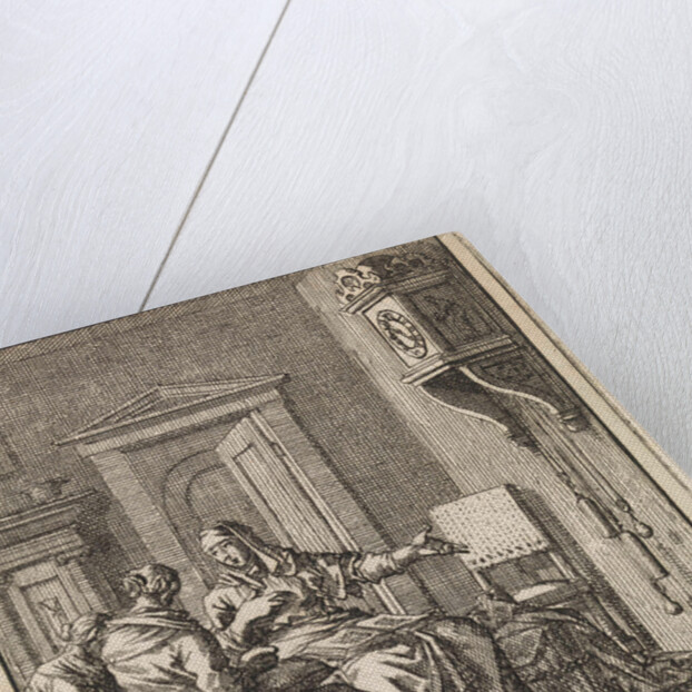 Three women at a wall clock by Pieter Arentsz & Cornelis van der Sys II