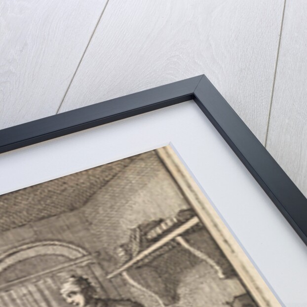 Man places a burning candle in the candlestick by Cornelis van der Sys II