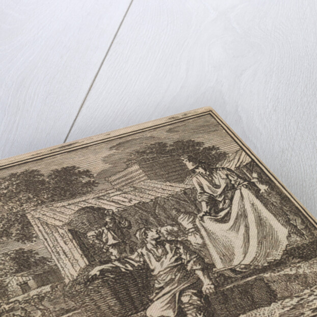 Man sitting on the edge of a deep pit by Pieter Arentsz & Cornelis van der Sys II