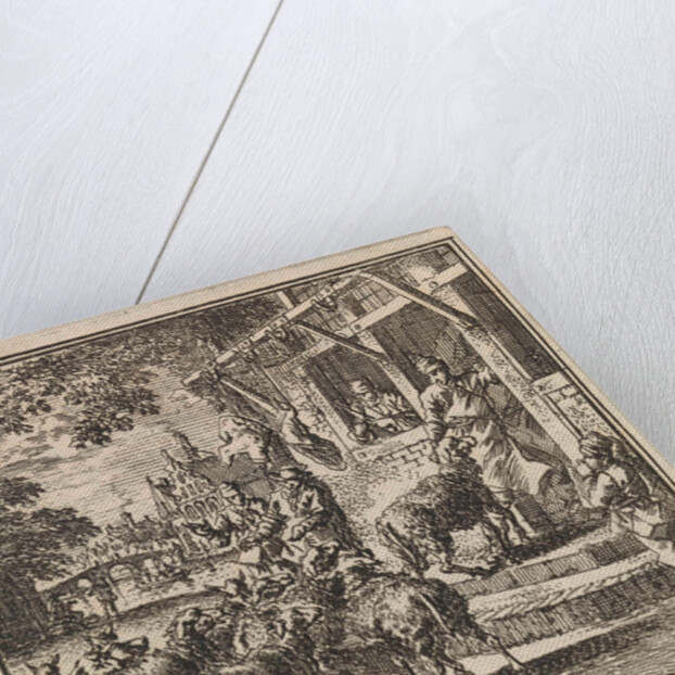 Sheep are led inside a butcher's by Pieter Arentsz & Cornelis van der Sys II