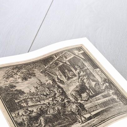 Sheep are led inside a butcher's by Pieter Arentsz & Cornelis van der Sys II