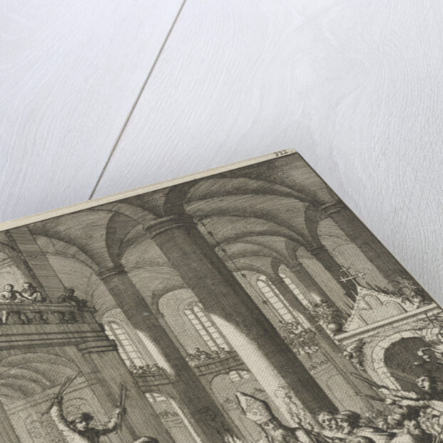 Distribution of the sacred fire during Easter in the Holy Sepulchre in Jerusalem by Jan Luyken