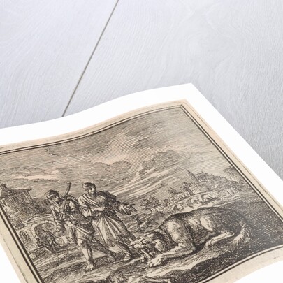 Dog chews off a bone by Pieter Arentsz & Cornelis van der Sys II