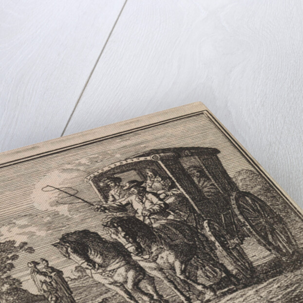 Four figures in a carriage by Pieter Arentsz & Cornelis van der Sys II