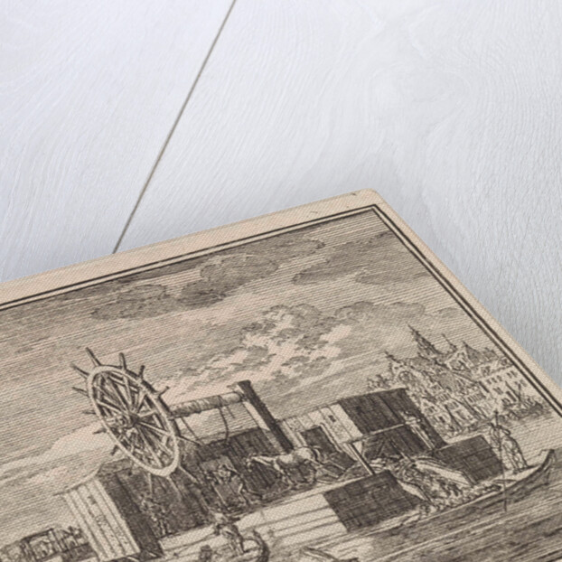 Dredger on the outskirts of a town by Pieter Arentsz & Cornelis van der Sys II