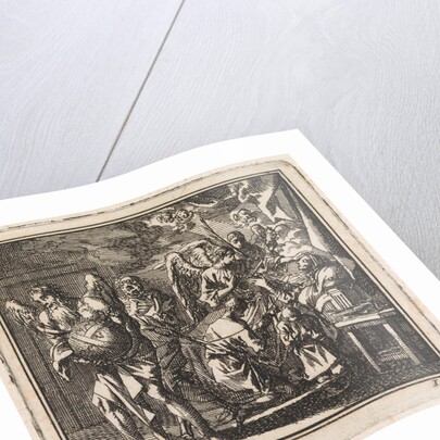 Death is about to cut the thread of life of a dying woman by Cornelis van der Sys II