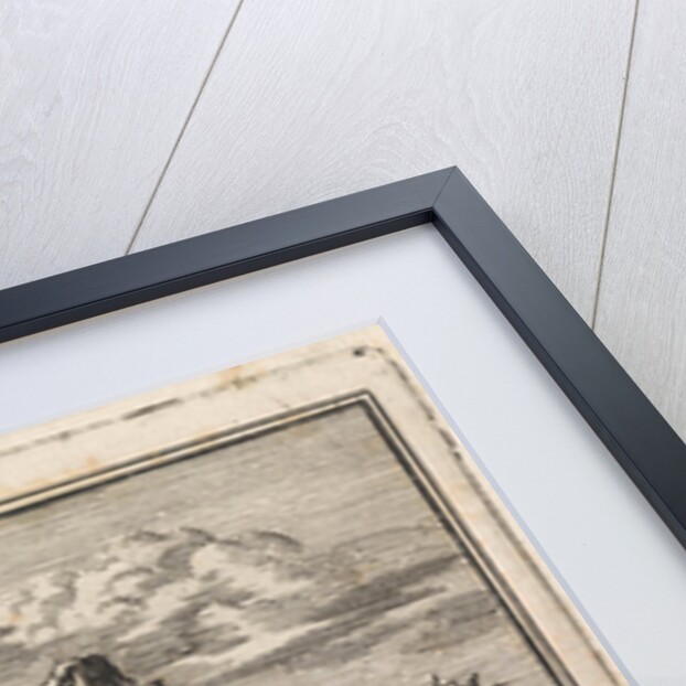 Two men enjoy food and drink while Satan is watching from behind the globe by Pieter Arentsz & Cornelis van der Sys II