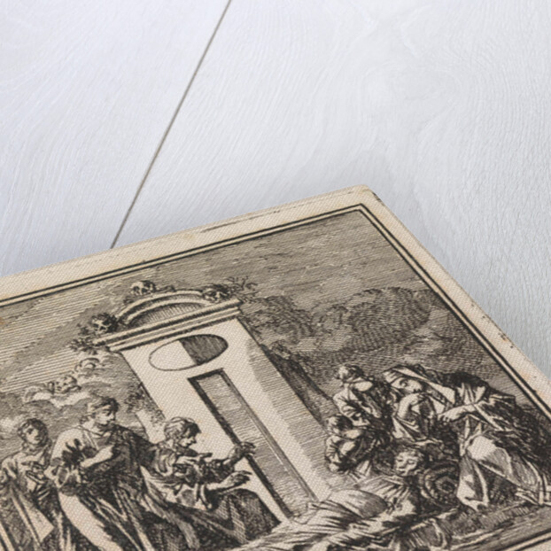 Six people mourn a dead person by Pieter Arentsz & Cornelis van der Sys II