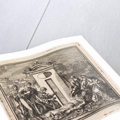 Six people mourn a dead person by Pieter Arentsz & Cornelis van der Sys II