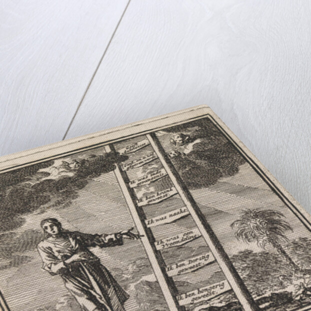 Man points to a ladder reaching to heaven by Pieter Arentsz & Cornelis van der Sys II