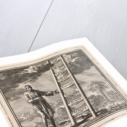 Man points to a ladder reaching to heaven by Pieter Arentsz & Cornelis van der Sys II