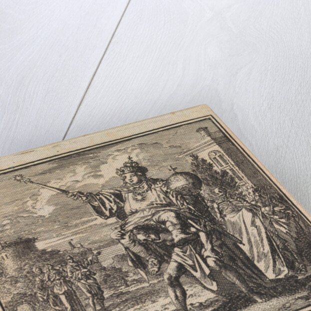 Man is burdened by the weight of the dignitary on his back, whose cloak is carried by death and the devil by Cornelis van der Sys II