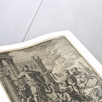 Tyrant watches as the personifications of the Law and Faith are suppressed by Jacob van Royen