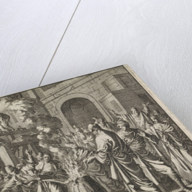 Battle between Jews and Greeks in front of the synagogue in Caesarea, Israel by Pieter Mortier