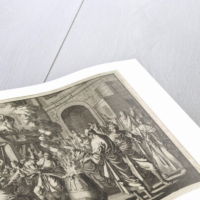 Battle between Jews and Greeks in front of the synagogue in Caesarea, Israel by Pieter Mortier