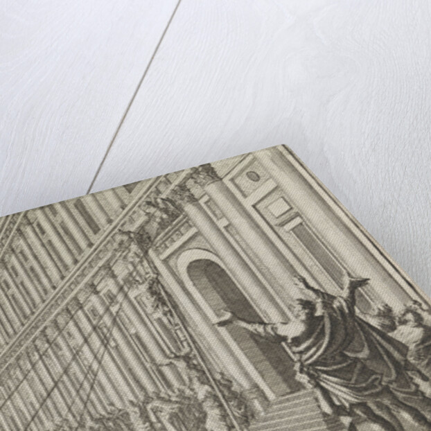 The golden eagle of Herod is torn off the temple by people with ropes by Pieter Mortier