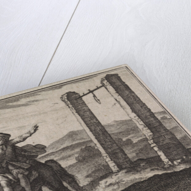 Man saved by his guardian angel of the gallows by Christoph Weigel