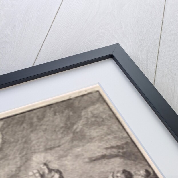 Moses received the law tables and displays them to the people by Pieter Mortier