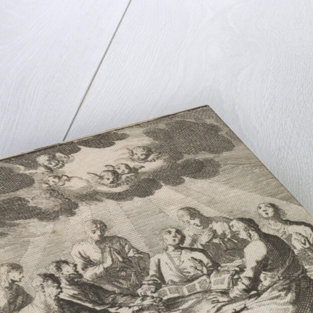Eight men singing around a table by Jacobus van Hardenberg