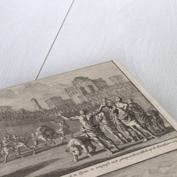 Early Christian martyrs in a Roman arena and Early Christian martyrs who are being slaughtered in an arena by Barent Visscher