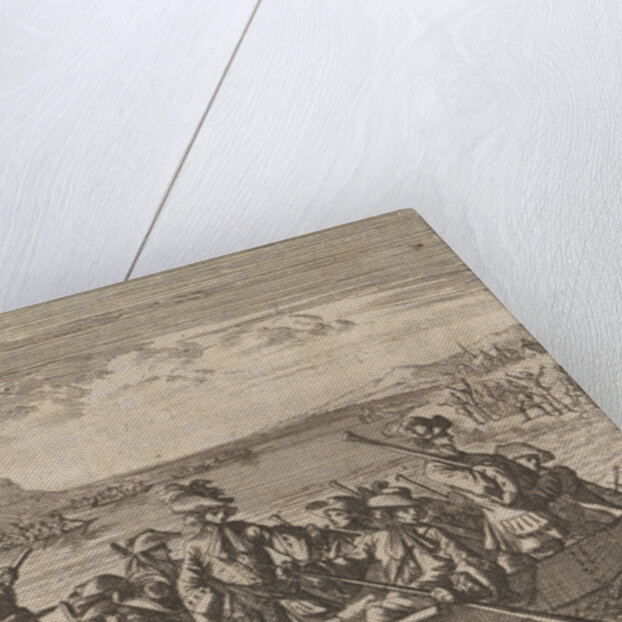 Waldensians chased from Savoy crossing the Lake Geneva in boats back to their country by Anonymous