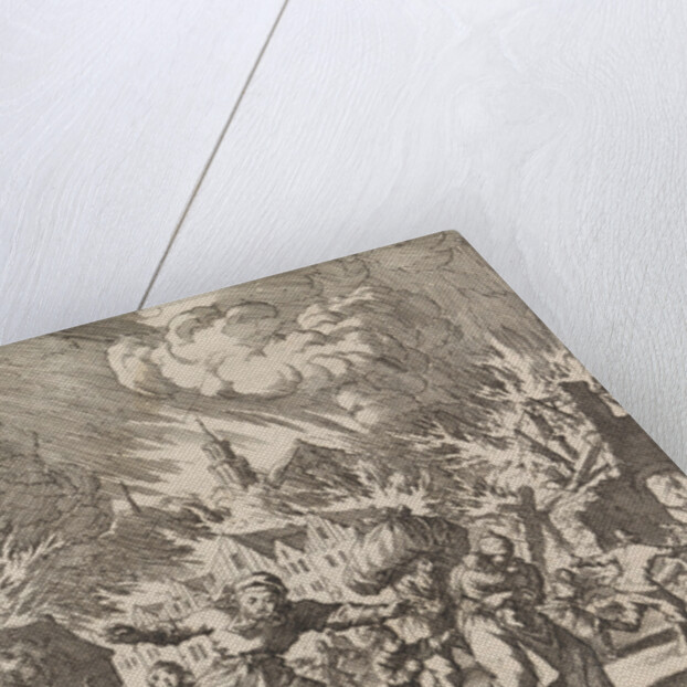 Fire in Trondheim, Norway 1681 by Pieter van der Aa I