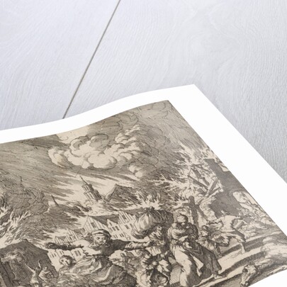 Fire in Trondheim, Norway 1681 by Pieter van der Aa I