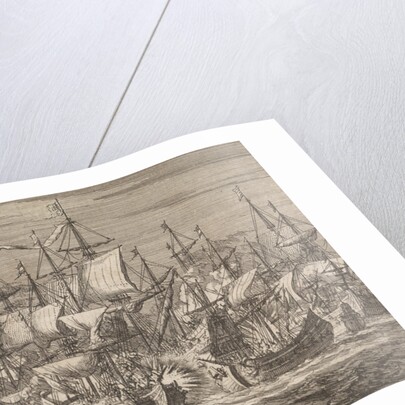 Five Zeeland privateers fight against eight Portuguese warships off the coast of Brazil, in 1657 by Pieter van der Aa I