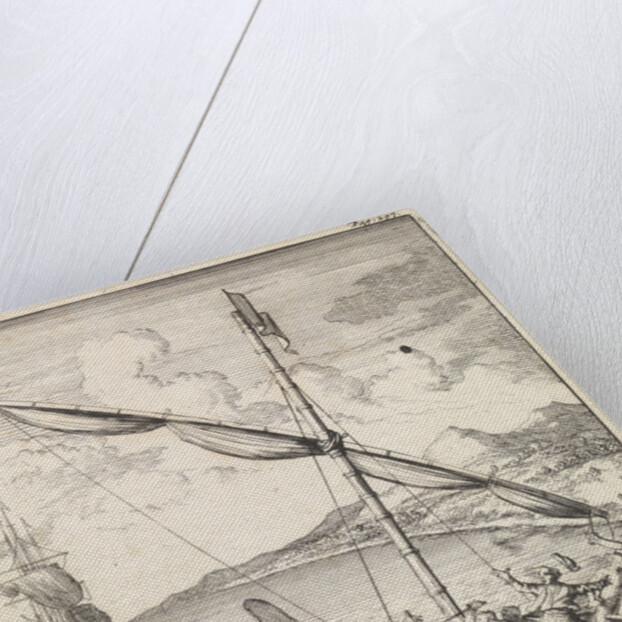 Fight at a Malaysian canoe in the Bay of Siam, Thailand by Abraham de Hondt