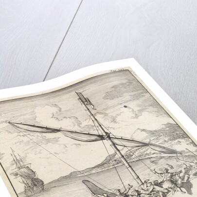 Fight at a Malaysian canoe in the Bay of Siam, Thailand by Abraham de Hondt