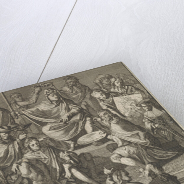 Receipt of Cornelis de Bruyn as a new member of the Bentvueghels, 1674 by Caspar Luyken