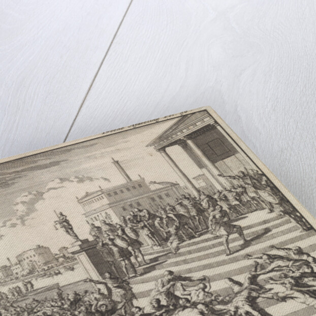 Sejanus, prefect under the emperor Tiberius, is beaten and strangled, 31 BC by Jan Claesz ten Hoorn