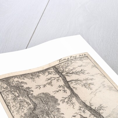 Don Quixote drinks wine with a hermit in a forest by Pieter Mortier