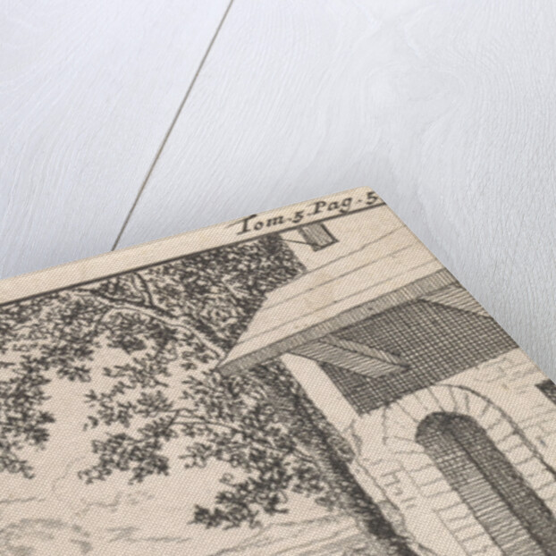 Sancho sleeping in a pig trough before a farm by Pieter Mortier