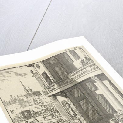 Large popular uprising before the palace in Madrid, Spain by Willem Broedelet