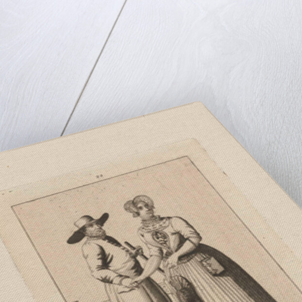 Man and woman in costume from Kampereiland, Carl Cristiaan Fuchs by Harmanus Langerveld